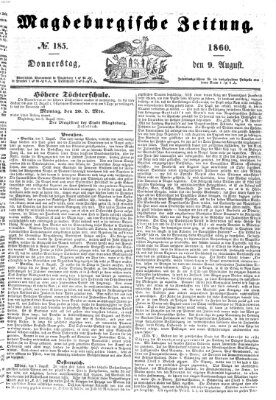 Magdeburgische Zeitung Donnerstag 9. August 1860