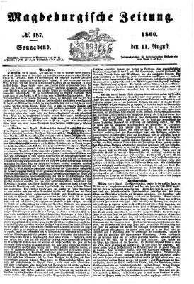 Magdeburgische Zeitung Samstag 11. August 1860