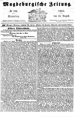 Magdeburgische Zeitung Sonntag 12. August 1860