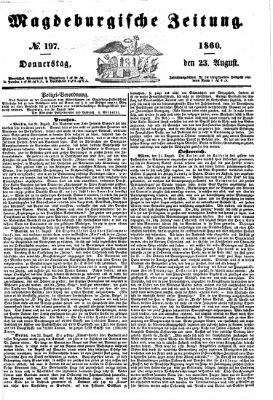 Magdeburgische Zeitung Donnerstag 23. August 1860