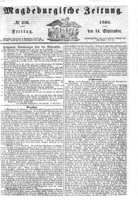 Magdeburgische Zeitung Freitag 14. September 1860