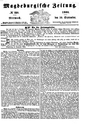 Magdeburgische Zeitung Mittwoch 19. September 1860