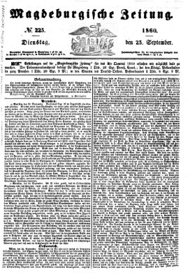 Magdeburgische Zeitung Dienstag 25. September 1860