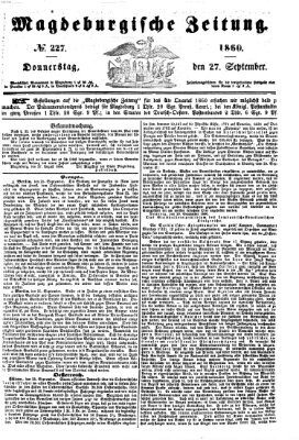 Magdeburgische Zeitung Donnerstag 27. September 1860