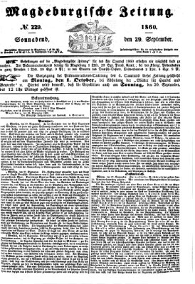 Magdeburgische Zeitung Samstag 29. September 1860