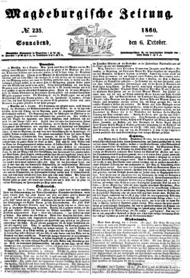 Magdeburgische Zeitung Samstag 6. Oktober 1860