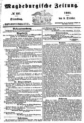 Magdeburgische Zeitung Dienstag 9. Oktober 1860