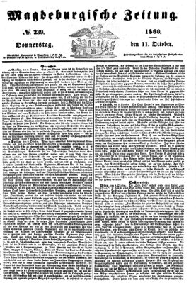 Magdeburgische Zeitung Donnerstag 11. Oktober 1860