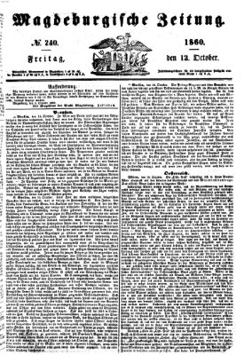 Magdeburgische Zeitung Freitag 12. Oktober 1860