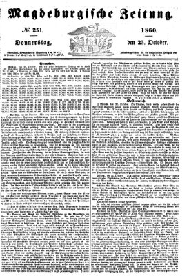 Magdeburgische Zeitung Donnerstag 25. Oktober 1860