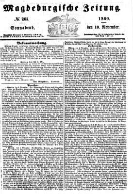 Magdeburgische Zeitung Samstag 10. November 1860