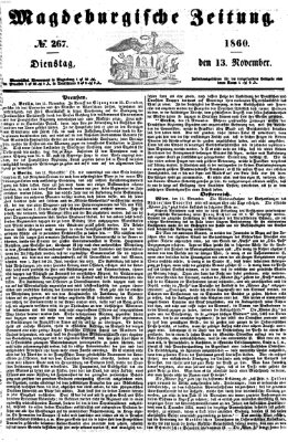 Magdeburgische Zeitung Dienstag 13. November 1860