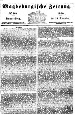 Magdeburgische Zeitung Donnerstag 15. November 1860