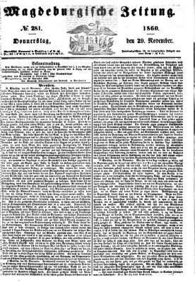 Magdeburgische Zeitung Donnerstag 29. November 1860