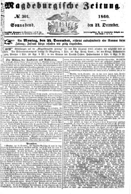 Magdeburgische Zeitung Samstag 22. Dezember 1860