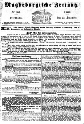 Magdeburgische Zeitung Dienstag 25. Dezember 1860