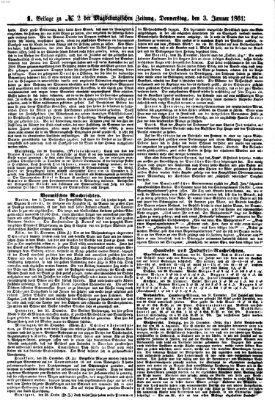 Magdeburgische Zeitung Donnerstag 3. Januar 1861