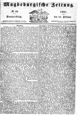 Magdeburgische Zeitung Donnerstag 21. Februar 1861