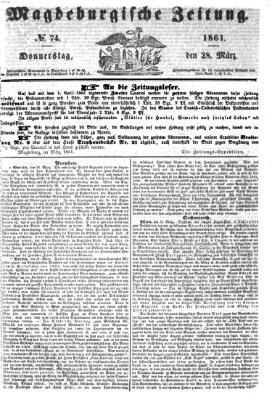 Magdeburgische Zeitung Donnerstag 28. März 1861