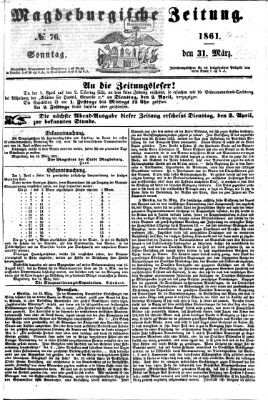 Magdeburgische Zeitung Sonntag 31. März 1861