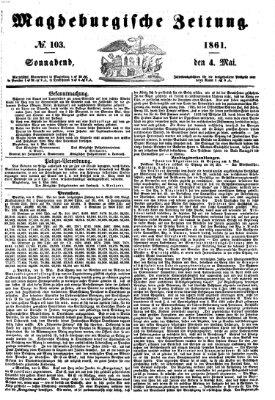 Magdeburgische Zeitung Samstag 4. Mai 1861