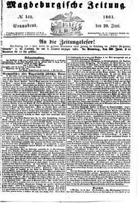 Magdeburgische Zeitung Samstag 29. Juni 1861