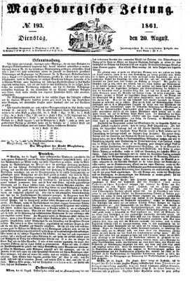 Magdeburgische Zeitung Dienstag 20. August 1861