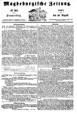 Magdeburgische Zeitung Donnerstag 29. August 1861