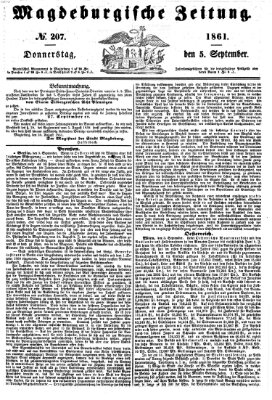 Magdeburgische Zeitung Donnerstag 5. September 1861