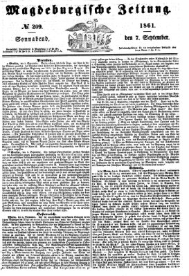 Magdeburgische Zeitung Samstag 7. September 1861