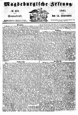 Magdeburgische Zeitung Samstag 14. September 1861