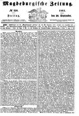 Magdeburgische Zeitung Freitag 20. September 1861