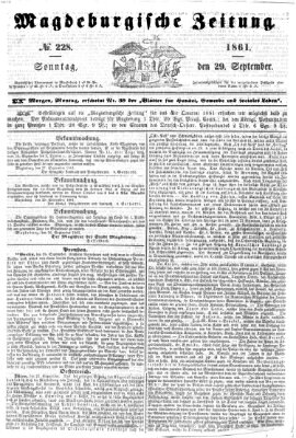 Magdeburgische Zeitung Sonntag 29. September 1861