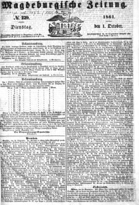 Magdeburgische Zeitung Dienstag 1. Oktober 1861