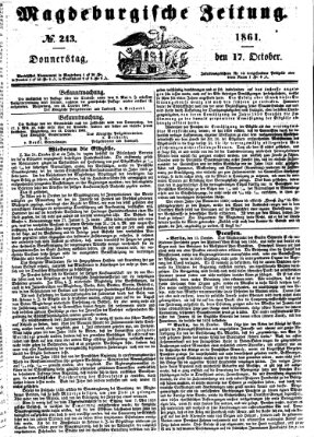 Magdeburgische Zeitung Donnerstag 17. Oktober 1861