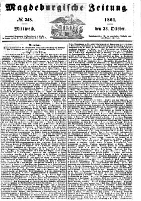 Magdeburgische Zeitung Mittwoch 23. Oktober 1861