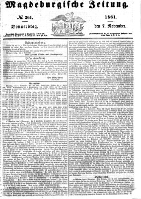 Magdeburgische Zeitung Donnerstag 7. November 1861