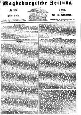 Magdeburgische Zeitung Mittwoch 13. November 1861