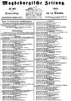 Magdeburgische Zeitung Donnerstag 14. November 1861