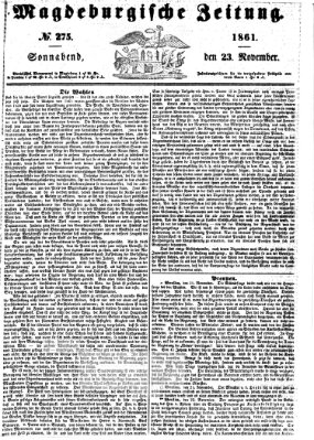 Magdeburgische Zeitung Samstag 23. November 1861