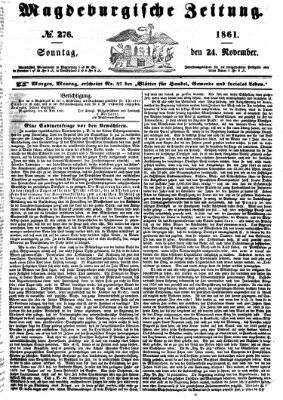 Magdeburgische Zeitung Sonntag 24. November 1861