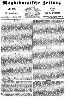 Magdeburgische Zeitung Donnerstag 5. Dezember 1861