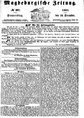 Magdeburgische Zeitung Donnerstag 19. Dezember 1861