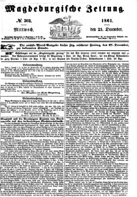 Magdeburgische Zeitung Mittwoch 25. Dezember 1861