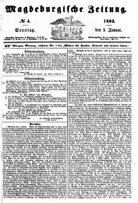 Magdeburgische Zeitung Sonntag 5. Januar 1862