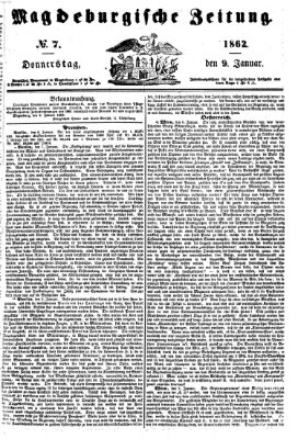 Magdeburgische Zeitung Donnerstag 9. Januar 1862