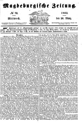 Magdeburgische Zeitung Mittwoch 26. März 1862