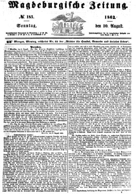 Magdeburgische Zeitung Sonntag 10. August 1862