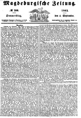 Magdeburgische Zeitung Donnerstag 4. September 1862