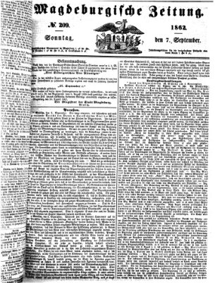 Magdeburgische Zeitung Sonntag 7. September 1862